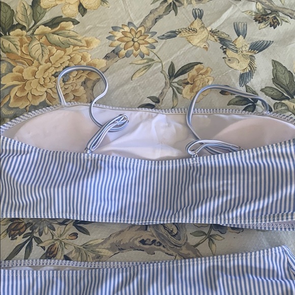 Striped Blue and White Bikini Top - Picture 3 of 5